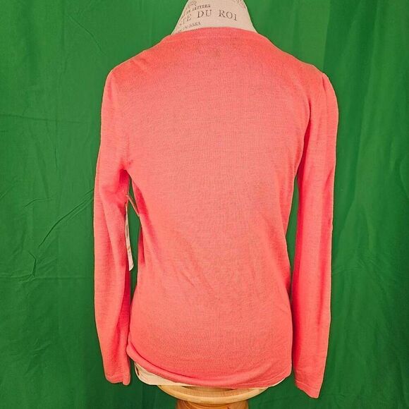 NWT Jones New York Womens Melon Linen Blend Cardigan Sweater Small - Picture 2 of 6